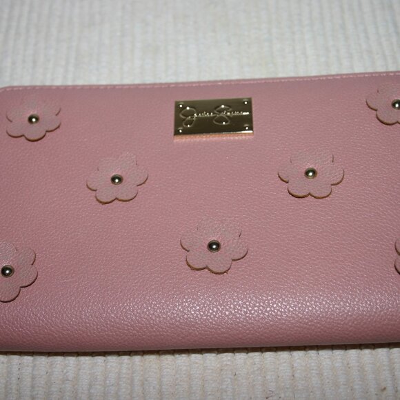 Jessica Simpson Rose Pink Mauve Faux-Leather Wristlet Wallet B-135 - Picture 3 of 7